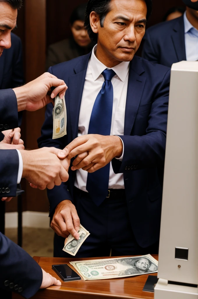 politician with taking money from people
