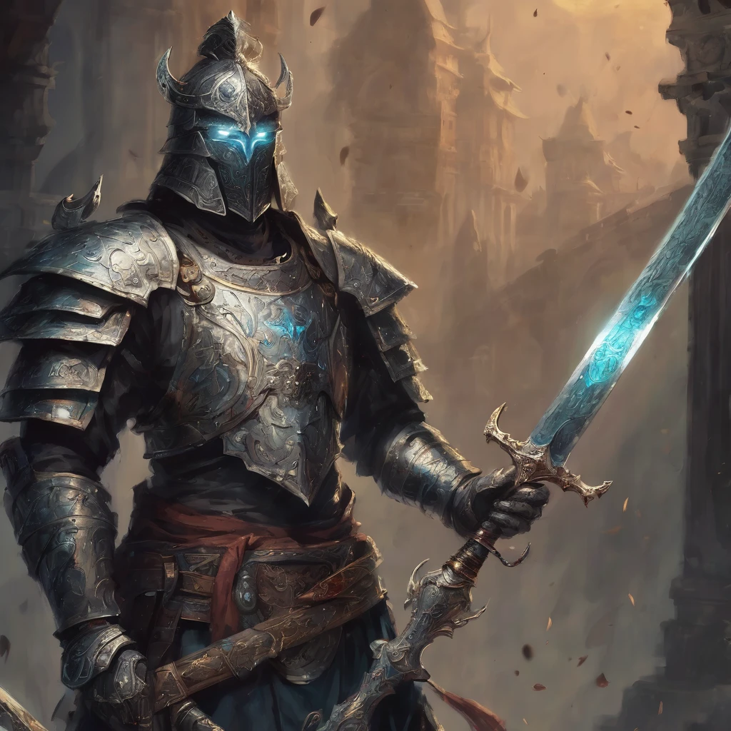 Armored Ancient ghost warrior sword fantasy artwork