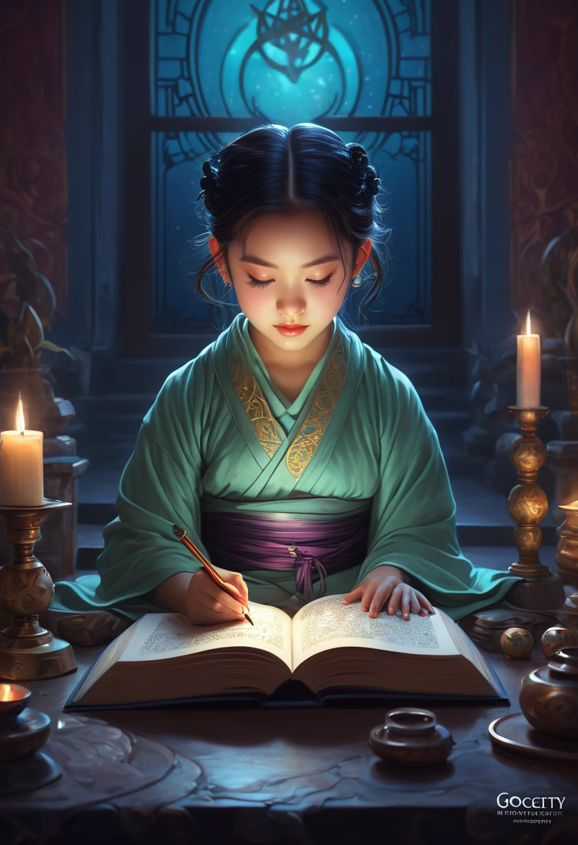 cute, cute, Adorable, (occult:1.3), Buddhism, Great lighting, Soft colors, Atmospheric lighting, Greg Rutkowski、Stanley Artgerm、Lau Lopp、Lost draw、Art Station、Painting by CG Society