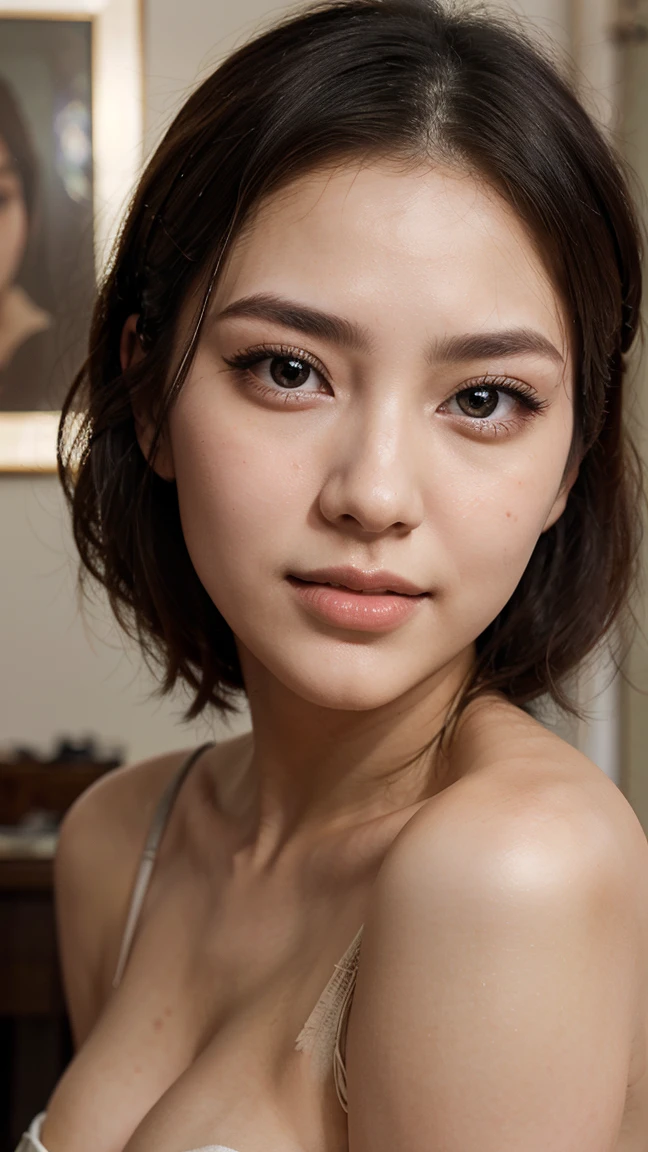 A captivating Asian woman in her twenties, reminiscent of the amazing beauty and allure of the model Jeon Somi. Rendered in hyper-realistic detail with exceptional ((flawless features)). Porcelain skin: skin like luminous porcelain, radiating a healthy and youthful glow. Every highlight and shadow should be carefully processed to enhance her natural beauty. ((perfectly defined features)) Sharp cheekbones, sculpted jawline, a subtle touch of realism. Sparkling eyes: captivating eyes, radiating warmth and adventure. Expressive eyebrows: perfectly balanced. Delightful lips: full, perfectly shaped lips curve into a seductive smile. Focus: ((realistic description with extraordinary detail)).
Refine everything you wrote so that the prompts are clearer - that it is clearly written where the character is. Add a description of the environment and an emphasis on the environment.