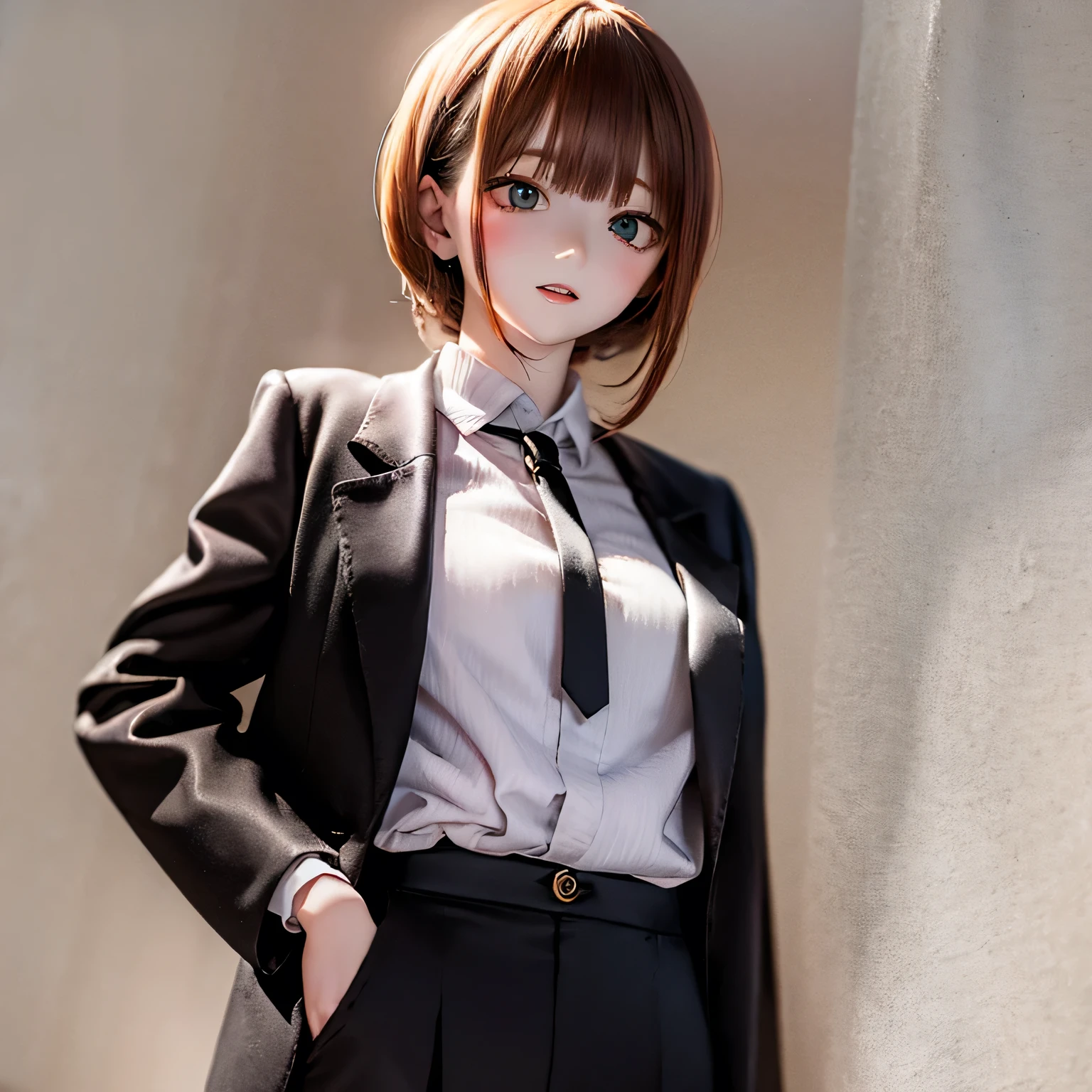 Makina Chainsaw Man White blouse Black slacks