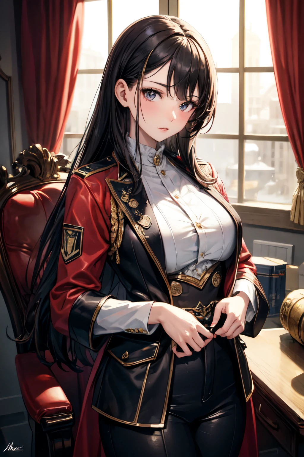 (masterpiece,high resolution,best quality,ultra detailed),1woman,female_focus,military