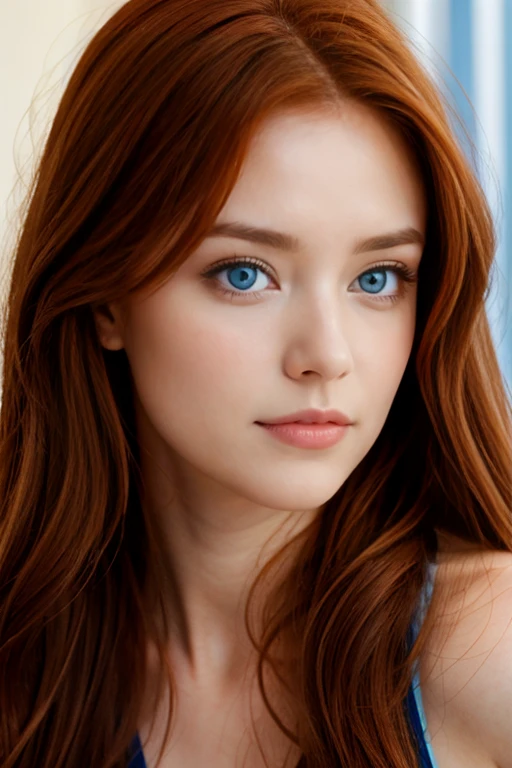 Photo réaliste en pied d'une belle femme caucasienne, redhead, with blue eyes, head of&#39;artwork, best quality, 1fille, bare, delicate face, silhouette transparente, white dress, Tout le corps, Outside ,rose,shadowy_background, flowers, glace_flowers, stalactites, floating_hairs