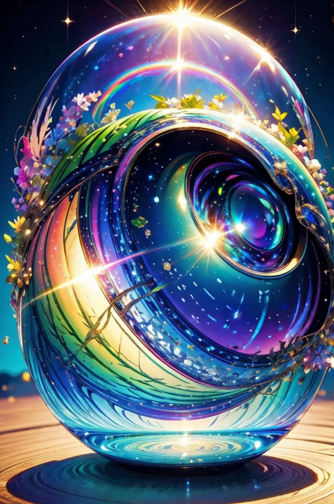 (Highest quality), (8K), (Highest quality), (live-action), (Realistic photos), summer、summerを感じる物、summerを感じる風景, watermelon、blue sky, Rainbow and sunshine shining.16K, Ultra-high resolution, Shining in rainbow colors、to be born,wonderful ,future、Iridescent、The world 30 years from now。
