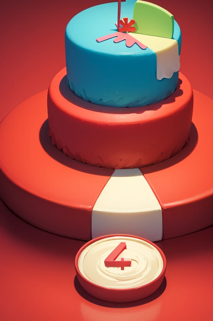 HAPPY Birthday,4K,high resolution,red, colorful,Cake illustration,((No people)),背景はcolorfulpastel colourの風船,pastel colour,Front image