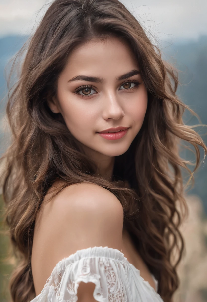  pretty young woman, Cute beautiful , innocent face, naturally brown long wavy hair , high-res, ​masterpiece, best qulaity, Intricate detailing, sharp focus, detailed skin, realistie Hauttextur, Textur, detailled eyes, professional, 4K, charming smile, taken with Canon, 85 mm, perfectly fitting body, extremely detail, photoshot_\(ultra\), fotorealisti, realisti, Post processing, maximum details, roughness, real life, ultrarealisti, photoshotrealismus, photoshotgrafie, 8K UHD, photoshotgrafie , brown eyes , big brown eyes with long eyelashes, some light freckles on the nose, brown short hair , beauty dimple , ultra realistic,moyenne taille ,Photo haute définition studio professionnel mise en beauté professionnelle maquillage rouge à lèvres   détails anatomie entière tetons vulve gonflée mouillée visiblent belles mains actives carresses apparent vulves gonflées contact carresse intime cuisses ouvertes siprine coule brille vulve gonflée mouillée gouttes blanches sur les cuisses et mouille le marbre blanc reflet 