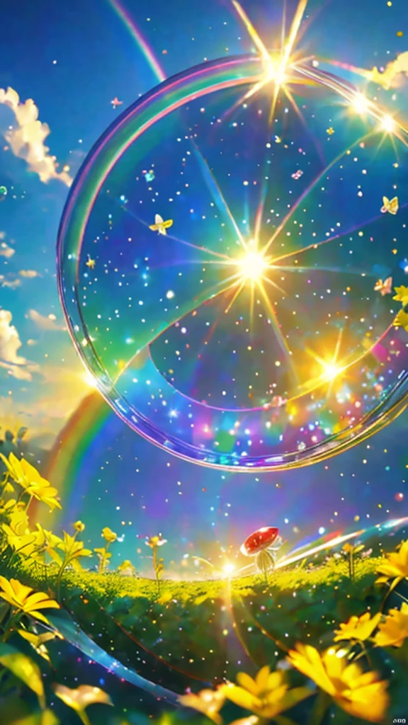 (Highest quality), (8K), (Highest quality), (live-action), (Realistic photos), summer、summerを感じる物、summerを感じる風景, watermelon、blue sky, Rainbow and sunshine shining.16K, Ultra-high resolution, Shining in rainbow colors、to be born,wonderful ,future、Iridescent、The world 30 years from now。