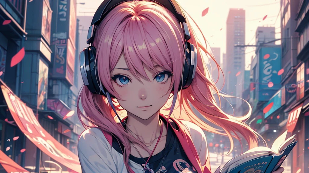 Woman wearing headphones, Anime Style 4 k, anime wallpaper 4k, anime wallpaper 4k, 4k anime wallpaper, anime art wallpaper 4k, anime art wallpaper 4k, Anime Style. 8K, Anime atmosphere, , Ultra HD Anime Wallpaper, Anime Art Wallpaper 8K, Anime Background,landscape、reading