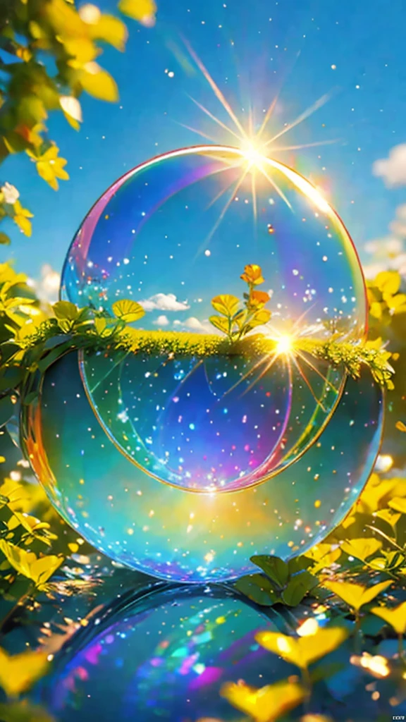 (Highest quality), (8K), (Highest quality), (live-action), (Realistic photos), summer、summerを感じる物、summerを感じる風景, watermelon、blue sky, Rainbow and sunshine shining.16K, Ultra-high resolution, Shining in rainbow colors、to be born,wonderful ,future、Iridescent、The world 30 years from now。