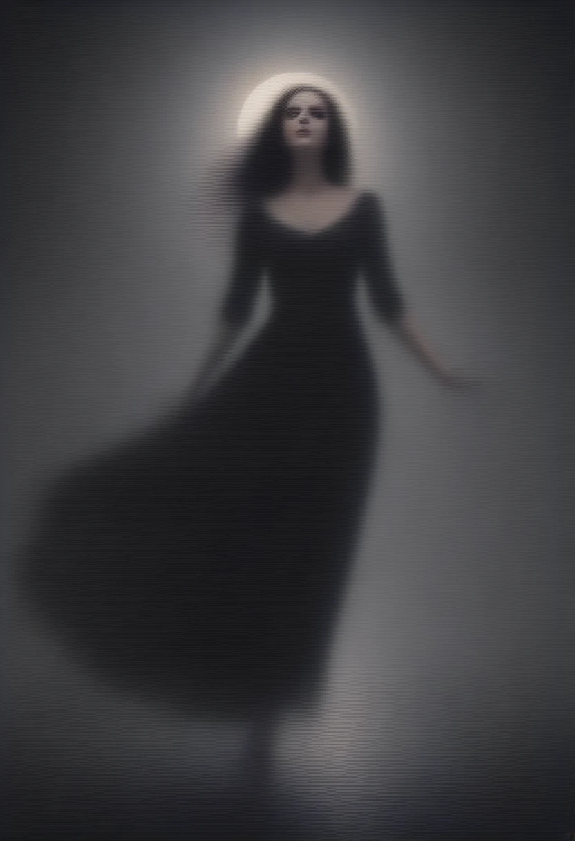 Gothic reverie, long dress, woman flying, sensual, long hair, clear but dark eyes, full moon, bats, black lilies, Ballet dancer