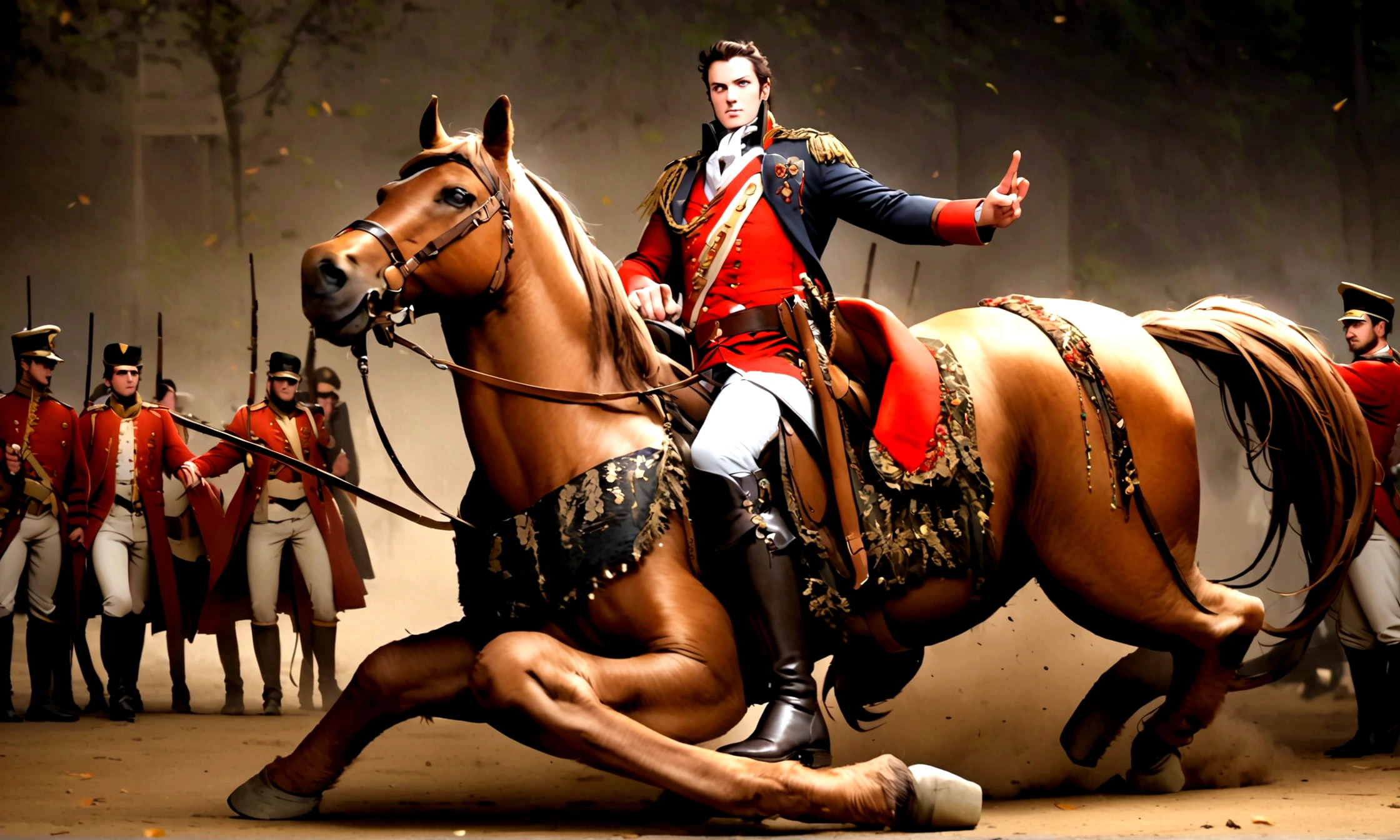 This photo shows Napoleon wearing a military cap