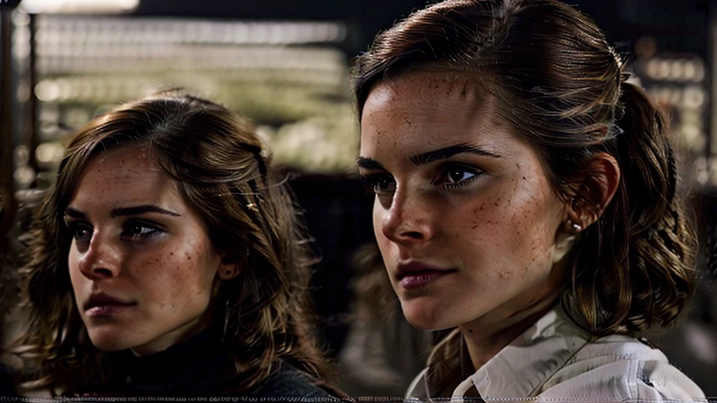 a beautiful woman praying on her knees and holding hands in prayer, dark background, close-up of a beautiful brunette woman wearing white shirt, dark brown eyes, black hair tied in a tight ponytail, beautiful detailed face, natural lighting, realistic , cinematic, beautiful