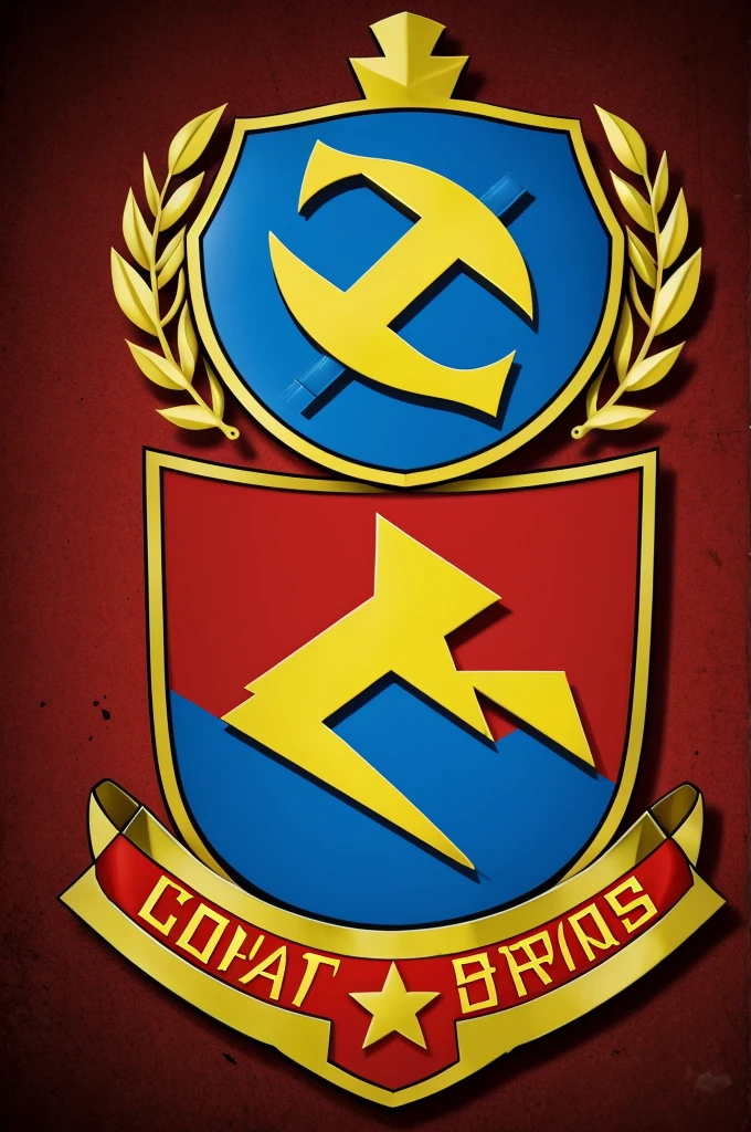 Create a league shield with a crossed out B, that references to brawl stars and communist ideology appear