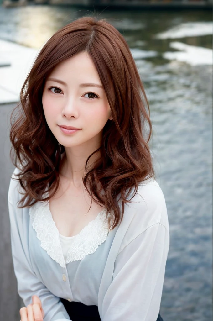 From one girl, young woman, Upper Body, (View your viewers:1.3),,(Beautiful City, Beautiful sky background), 30-year-old woman,company employee,Working,Natural skin color, (Mouth closed:1.2), (Center of chest), Floating Hair, Beautiful expression, 顔のdetailed, detailed, 虹のdetailed, masterpiece, Highest quality, Realistic, Ultra-realistic, 非常にdetailed, Perfect lighting, Written boundary depth, Shadow, High resolution,