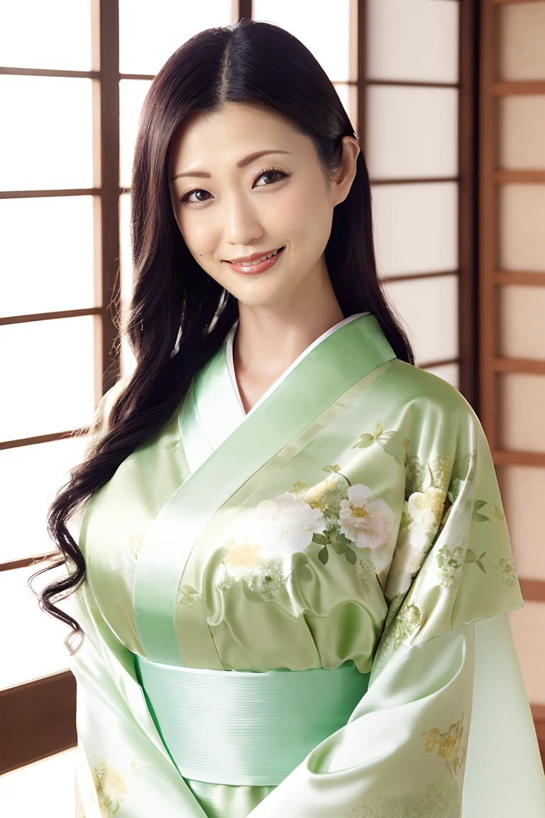 (最high quality、Tabletop、8K、Best image quality、Award-winning works)、(一人のbeautiful成熟した女性:1.1)、Adult face、(Innkeeper:1.1)、(Elegant white kimono with floral pattern:1.2)、(A kimono with a perfect and precise collar:1.2)、Perfect mature woman portrait photo、Glowing Skin、Standing Elegantly、(Blurred elegant and exquisite perfect Japanese style room background:1.3)、(The most natural and perfect tidy Japanese style room background:1.2)、(Strongly blurred background:1.2)、(Tyndall effect:1.2)、(The most romantic and moody:1.2)、Glowing White Skin、Very white skin、(Accentuate your body lines:1.1)、(The most graceful posture:1.2)、(Large Breasts:1.2)、A perfect smile、完璧なbeautiful光沢のある唇、(Accurate anatomy:1.2)、(A perfect and elegant outfit:1.1)、(Standing with good posture:1.1)、(beautiful, high quality, A gorgeous and large kimono obi:1.2)、(Long kimono:1.2)、(完璧で自然なbeautiful袖:1.2)、(完璧で自然なbeautiful衿:1.2)、(完璧で自然なbeautiful着物:1.2)、(完璧で自然なbeautiful袂:1.2)、(完璧で自然なbeautiful柄付きの豪華な帯:1.4)、(Chignon:1.2)、(Huge breasts:1.4)
