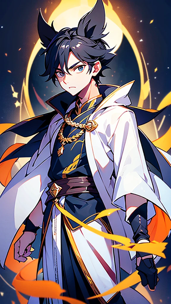 

1. **shape:**
   - **face:** The main character is sharp., faceหล่อด้วยคุณสมบัติที่ชัดเจน. His eyes are deep, Fascinating black, With a slight almond shape that indicates the Chinese heritage. His eyebrows are straight and well-groomed., Make him look solemn but noble.
   - **hair:** hairของเขายาวและเป็นสีดำ, Flowing down to the waist is a gentle waterfall. Usually tied in a high ponytail with an ancient Chinese ribbon., ปล่อยให้มีเส้นบางๆหลุดร่วงลงมารอบๆfaceของเขา, Makes him look quite fierce, but elegant..
   - **skin:** เขามีskinพรรณที่เป็นธรรม, As is typical of young men, spending a lot of time in the house or in the shade.. skinของเขาเรียบเนียน, With a slight secondary glow that adds to his identity.
   - **build:** He has a slim body, โครงbuildแข็งแรง, มีไหล่wideและเอวแคบ. His posture is direct and confident, Exude an air of power and strength.

2. **robes:**
   - **maximum:** He wears a traditional Chinese hanfu dress., Available in length, Floating robe made of high quality silk.. The coat is mostly white., It is a symbol of purity and grace., WITH ELABORATE SILVER EMBROIDERY ALONG THE RIM AND CUFFS.
   - **robesชั้นใน:** Under the cloak, เขาสวมrobesสีน้ำเงินเข้มด้านใน, Visible on the collar and sleeves, Add a difference to his outfit.
   - **belt:** wide, beltผ้าไหมสีดำคาดเอวของเขา, ประดับด้วยหัวbeltสีเงินและลวดลายอันประณีตซึ่งบ่งบอกถึงสถานะอันสูงส่งของเขา.
   - **shoe:** His feet are covered in black., shoeพื้นนุ่ม, Let him move quietly and quickly.

3. **decorations:**
   - **sword:** Be by his side., เขาถือswordที่buildขึ้นอย่างสวยงามพร้อมด้ามจับที่หรูหรา. The pods are black, With silver inlay and dragon pattern, It is a symbol of power and protection..
   - **jade pendant:** มีjade pendantห้อยอยู่รอบคอของเขา, The family heirlooms that are both a source of power and a symbol of his lineage..
   - **ring:** On His right hand, เขาสวมringเงินกับจีสีน้ำเงิน