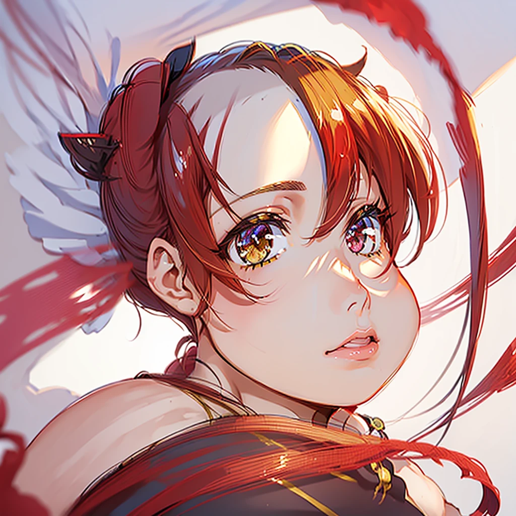 (best quality, masterpiece:1.2), 1girl, (portrait), close up,  houshouBikini, heterochromia, red eyes, yellow eyes, ponytail, long hair, jewlery,  