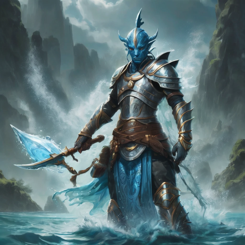 Water warrior fantasy artwork