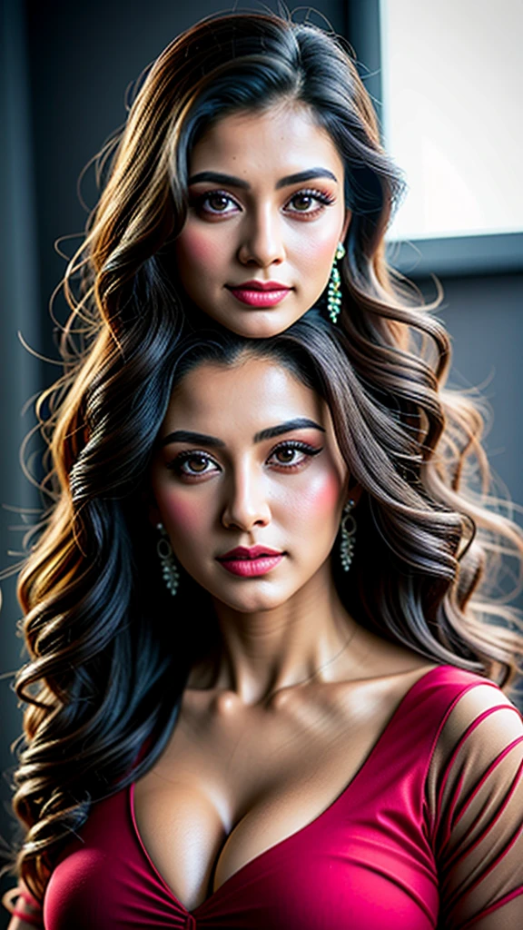 portrait of A topeless confident-looking indian woman princess with big breast,long flowing hair, hazel eyes, with see-through tshirt, a smile on the face, royal and lusty look, red bindi, standing in cricket stadium, c-cup breast, perfect composition, hyperrealistic, super detailed, 8k, high quality, trending art, trending on artstation, sharp focus, sexy photo, intricate details, highly detailed, art by Greg Rutkowski