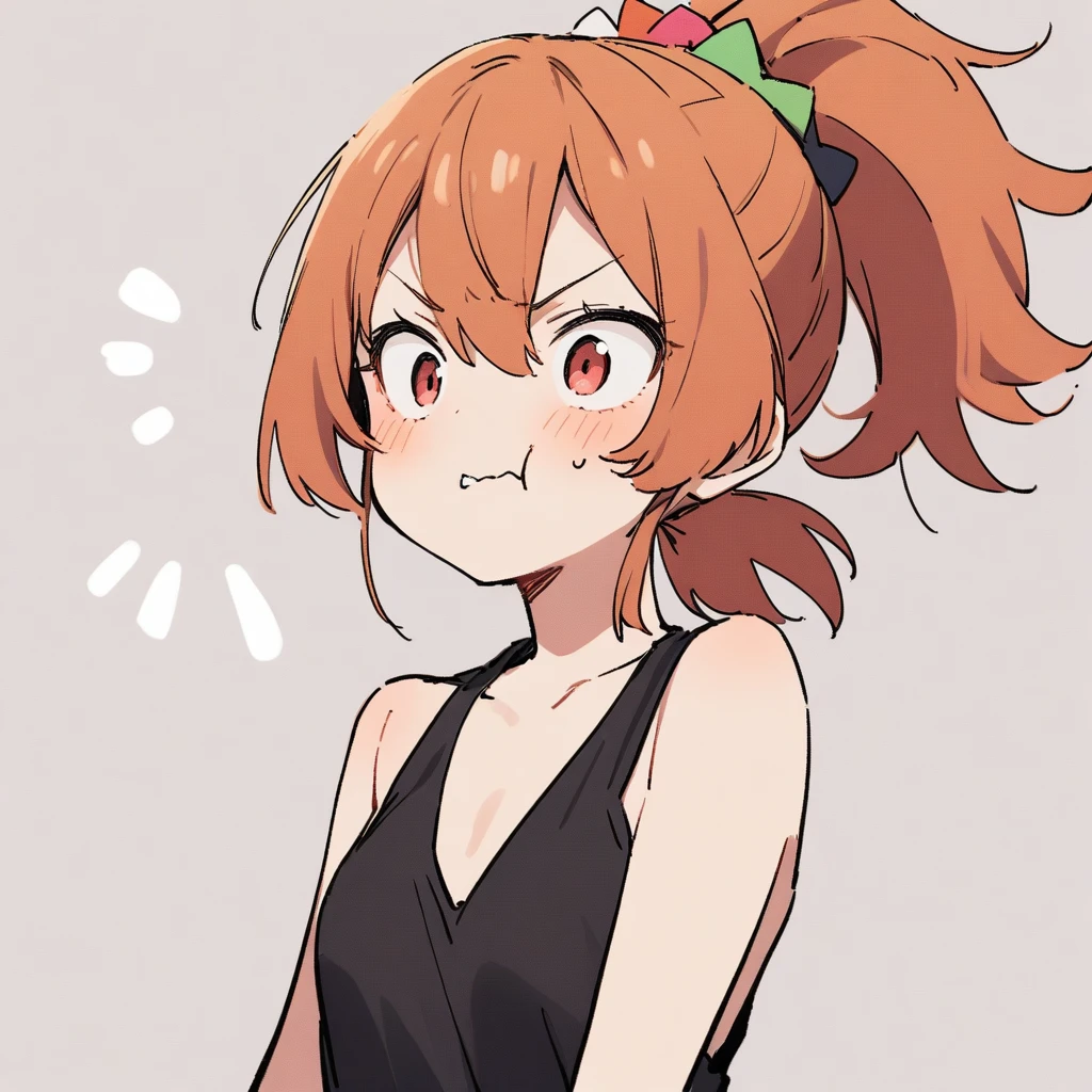 One girl,ponytail、18-year-old、Small breasts、、Grrrr、Wacky hairstyle、regrettable、I'm at a loss、Red hair、Pawnbroker's Daughter