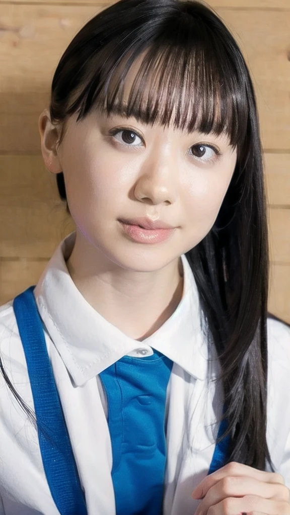 slender girl, (make up:1.1), (ニットセーター:1.2), middle breasts, at school room, (upper body shot:1.1), round face