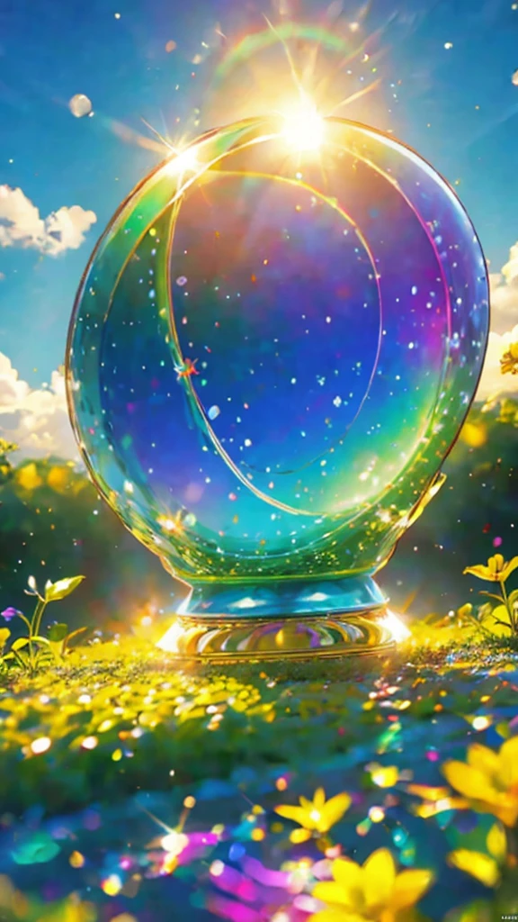 (Highest quality), (8K), (Highest quality), (live-action), (Realistic photos), Shining in rainbow colorswatermelon、summer、summerを感じる物、summerを感じる風景, watermelon、watermelon畑、blue sky, Rainbow and sunshine shining.16K, Ultra-high resolution, Shining in rainbow colors、to be born,wonderful ,future、Iridescent、The world 30 years from now。
