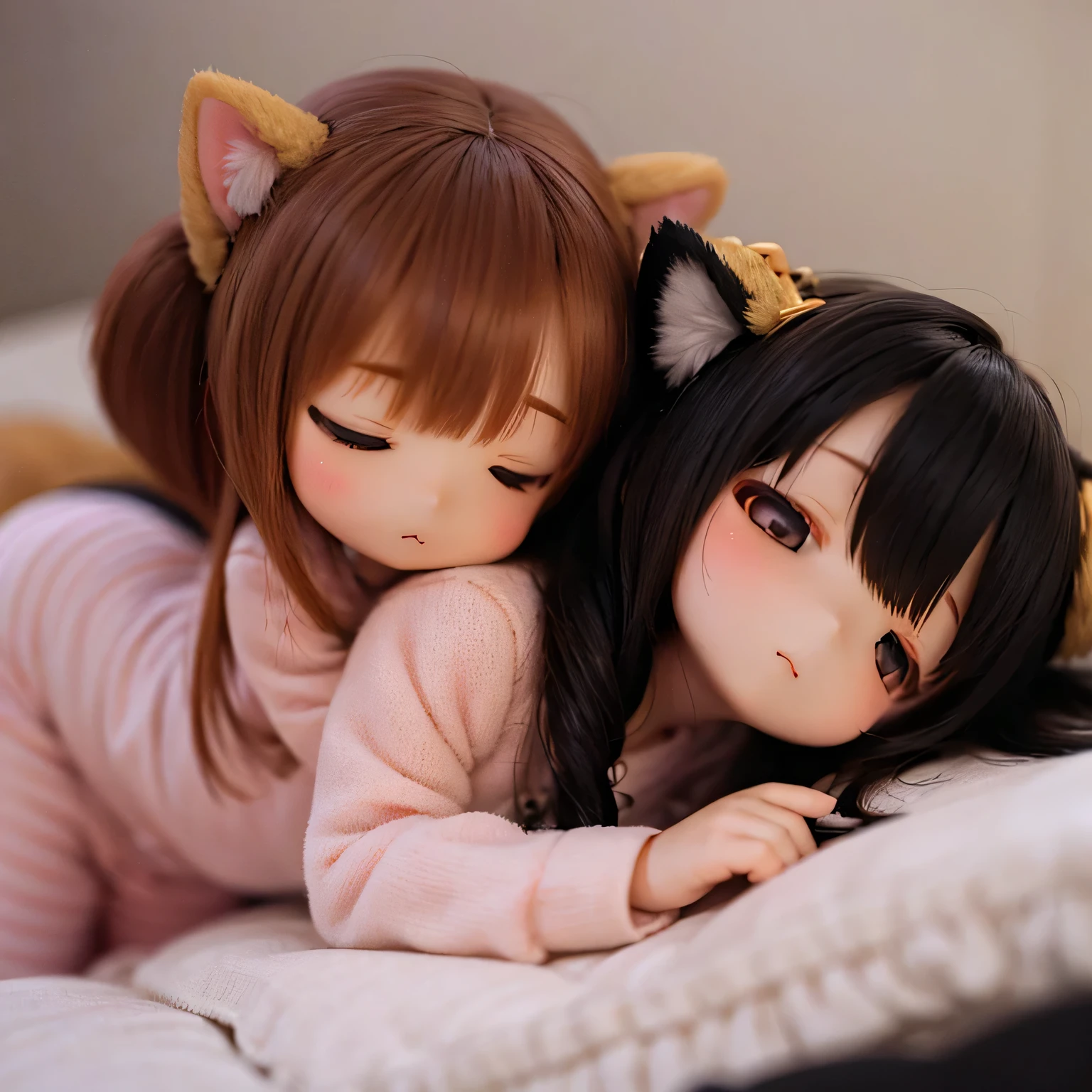 Shiba Inu Girl Chibi Pajamas、Sleeping in bed