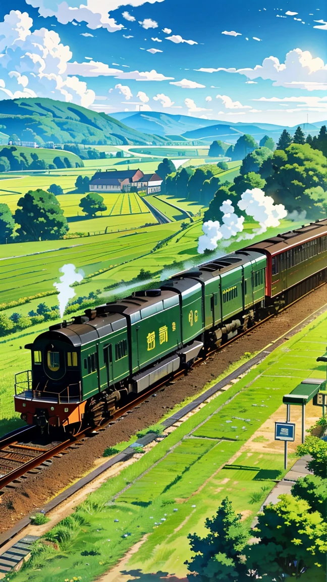 A rural station where steam locomotives run、The surrounding countryside