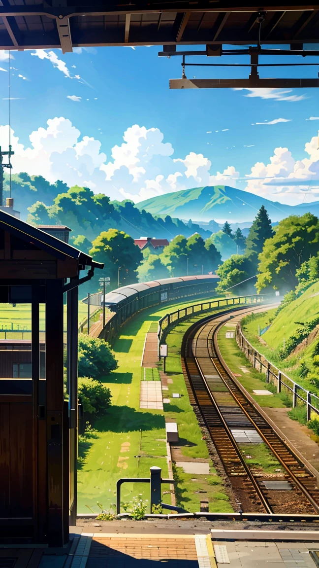 A rural station where steam locomotives run、The surrounding countryside