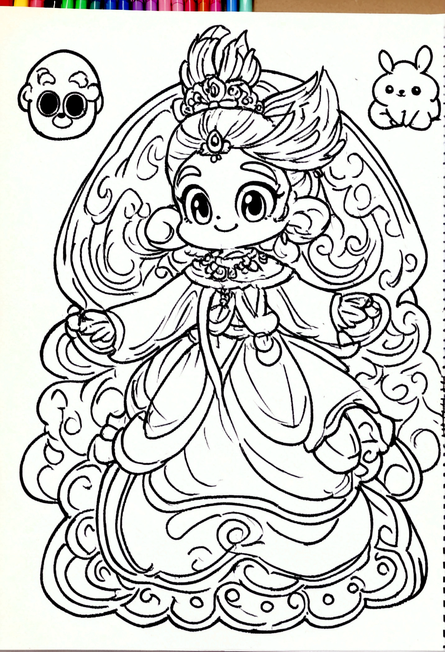 Saci-Perere art from Brazilian folklore, black and white outline for children coloring book page, coloring page for children, totally white children's style, sketch style, white background, full body, cartoon style, line art, coloring book