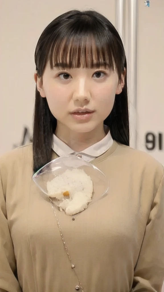 slender girl, (make up:1.1), (ニットセーター:1.2), middle breasts, at school room, (upper body shot:1.1), round face
