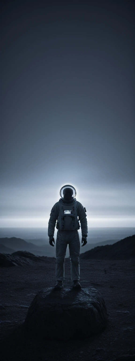 realistic,score_9, score_8_up, score_7_up,
mysterious astronaut silhouette, extraterrestrial landscape, large glowing rectangle, shadowy figure, shadowy hands, monochromatic, sci-fi atmosphere, rocky terrain, ethereal glow, otherworldly setting, isolated figure, exploration, eerie, menacing, ghostly apparitions, high contrast, moody lighting, cinematic composition, digital art, futuristic science fiction
