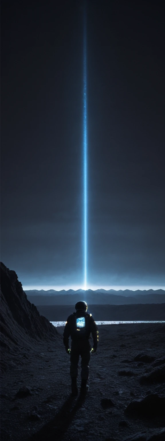realistic,score_9, score_8_up, score_7_up,
mysterious astronaut silhouette, extraterrestrial landscape, large glowing rectangle, shadowy figure, shadowy hands, monochromatic, sci-fi atmosphere, rocky terrain, ethereal glow, otherworldly setting, isolated figure, exploration, eerie, menacing, ghostly apparitions, high contrast, moody lighting, cinematic composition, digital art, futuristic science fiction