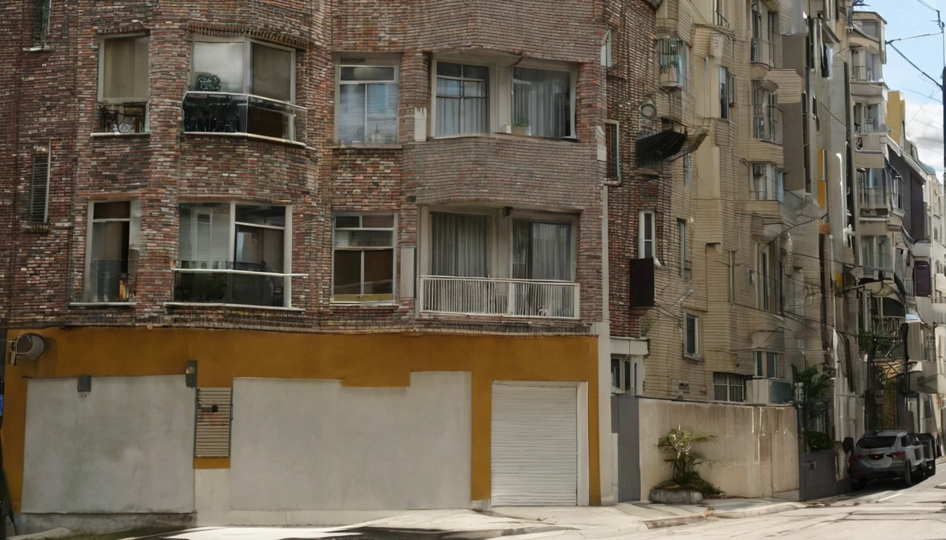 apartment, quiet street, daytime, no people on the street