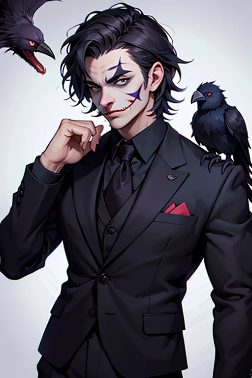 Man with the appearance of Crow functioned with that of Edgar from brawlstars and with the personality of the Joker