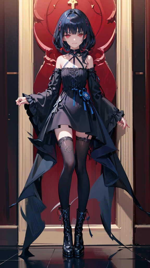 Hermosa chica cabello amarillo, ojos azules piel blanca delineador de ojos, gothic makeup voluminous lips, cuerpo completo 1.2, slender big oppais thin waist and wide hips legs spread high heels resolution levels 12k image 1.2 high resolution wallpaper