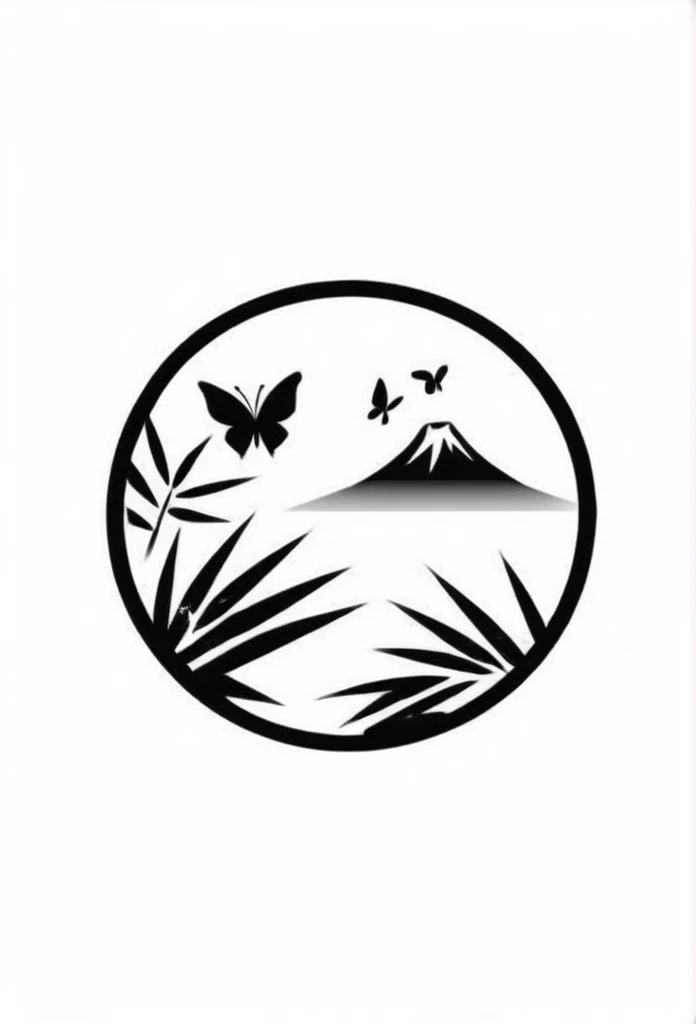 Japanese Label Logo

bamboo grove road

Logos of traditional Japanese streets, such as bamboo bushes and bamboo leaves, that look as if they were flying through and through
The butterflies are covered with bamboo leaves

angle of view from an oblique angle
Tasteful, Japanese-style design
Cool Japanese taste such as shrines
chic and modern design
monotone


The background is white

8k