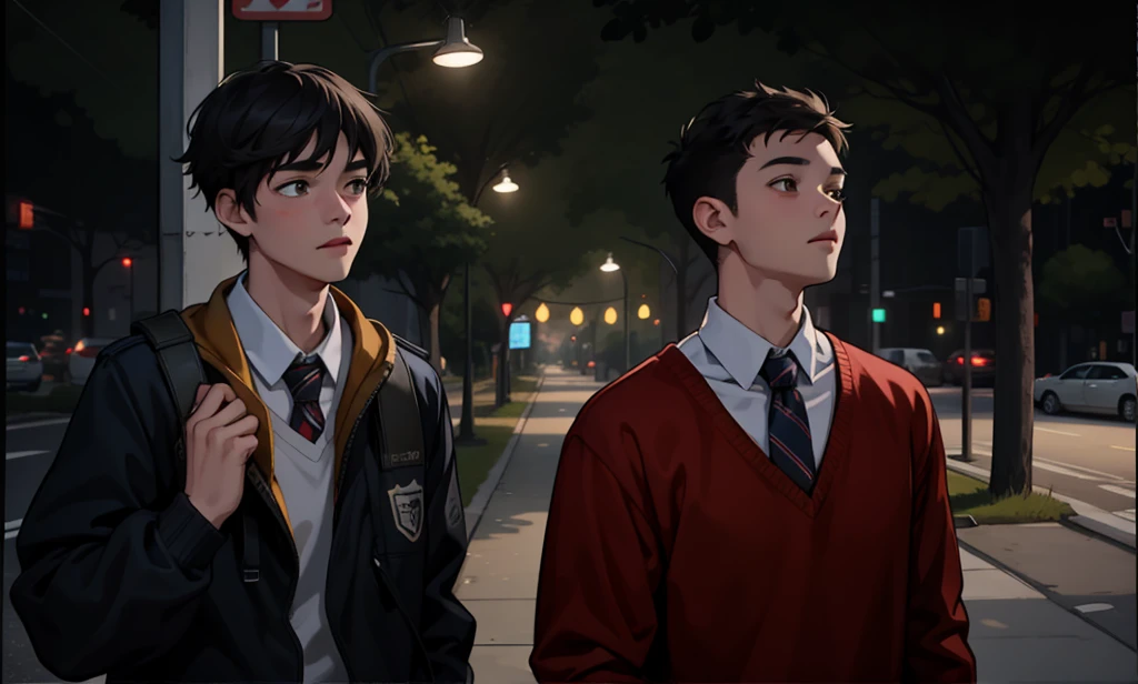 two cute 18 year old friends are walking together they are talking about something important they are a little worried