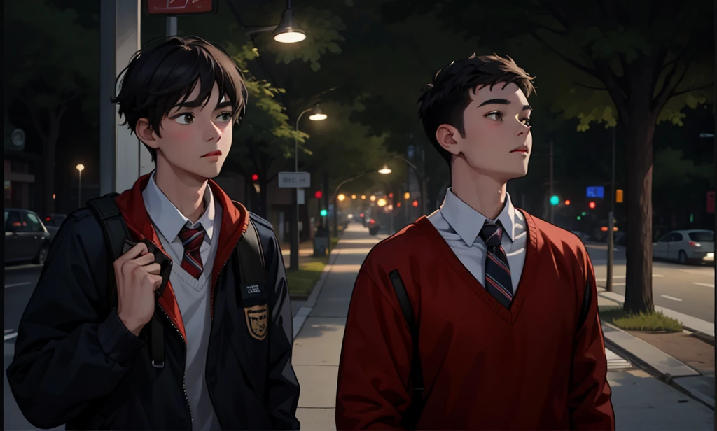 two cute 18 year old friends are walking together they are talking about something important they are a little worried