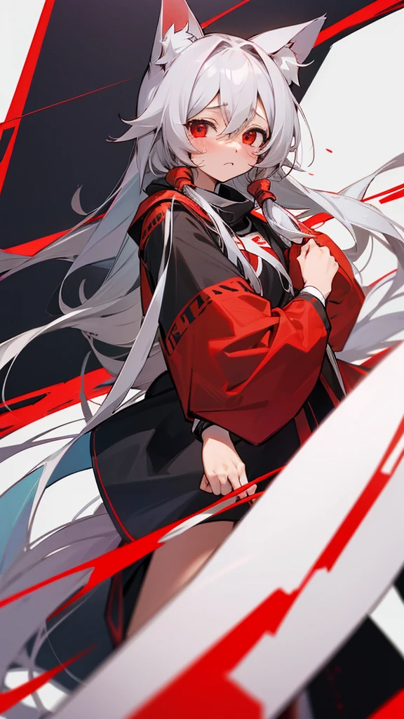 Highest quality　I have long hair　Gray Hair　Hina Sorazaki　Red eyes　I don't have anything　Odd Eye　kind　One person