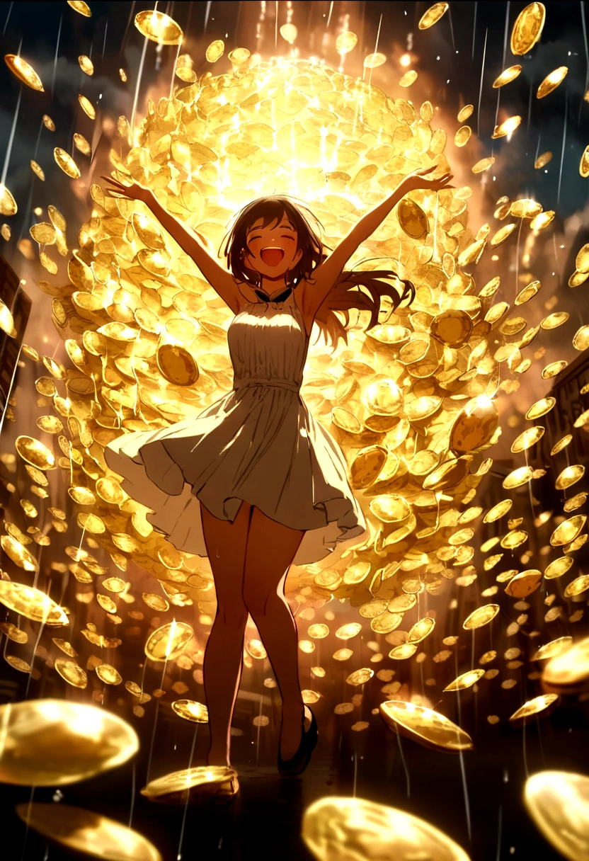 win the lottery, happy beauty, hurrah, rain of money