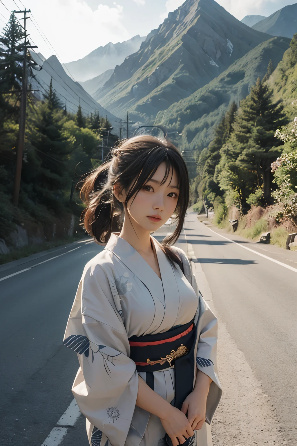 Beautiful,Junko Ishihara,Over Amagi,Prostitute,or period,Years falls,Flame of Love,Disheveled Japanese clothing,In the mountains,The twists and turns of the deep mountains,Flames of Passion,Mature women in their thirties,A devoted beauty,Disheveled Hair,Disheveled outfit,A half-crazed woman obsessed with love,Disheveled, thin kimono,thin yukata,A distraught yukata wearer,Female Artist,Narrow eyes,Single-minded gaze,or period,Unpaved mountain roads,the dark forest,Unpaved road,promenade,Mountain trail,Dirt Road,When the road wasn&#39;t paved yet,Old mountain path,ground road,carriage,rickshaw,She&#39;s wearing light clothing and her chest is exposed.,Beautiful Mature Woman,Her chest is open, exposing her beautiful nipples.,A narrow path leading uphill,A lightly dressed kimono that is slightly disheveled,No cars, only horses and rickshaws,A narrow road just wide enough for one person to pass through々A path through a dark mountain forest covered with snow,Steep dirt road,Dirt-stained area around the feet,Climbing dangerous mountain trails,Animal trail,Unpaved road,Paths for wild boars, etc.,Extremely small and flat chest,Beautiful nipples,The face of a virtuous angel with many good experiences,A beautiful face like a legendary celestial maiden,Unpaved mountain road,Indigo yukata,Wearing cute wooden women&#39;s can,No baggage,Holding a single flower,On the ground in the mountains,in the forest,A tall peak in the distance々,A thin yukata,Beautiful nipples,The length of the yukata is long,Face close-up,promenade,Kemono Road,All gravel roads,All off-road,Dark Night Road,Moonlight only,Leaner figure,A slender beauty with an unfortunate past,Dark night road in the forest,One straight road,Hanni in New Jeans,off road,Private roads,animal trail,Lonely mountain path in the forest,far and near method,Out of focus background,off road walking,Small breasts,Flat Bust,A soft smile,Off-road in the dark mountains with only moonlight,Midnight,Leaner figure,Beautiful nipples,