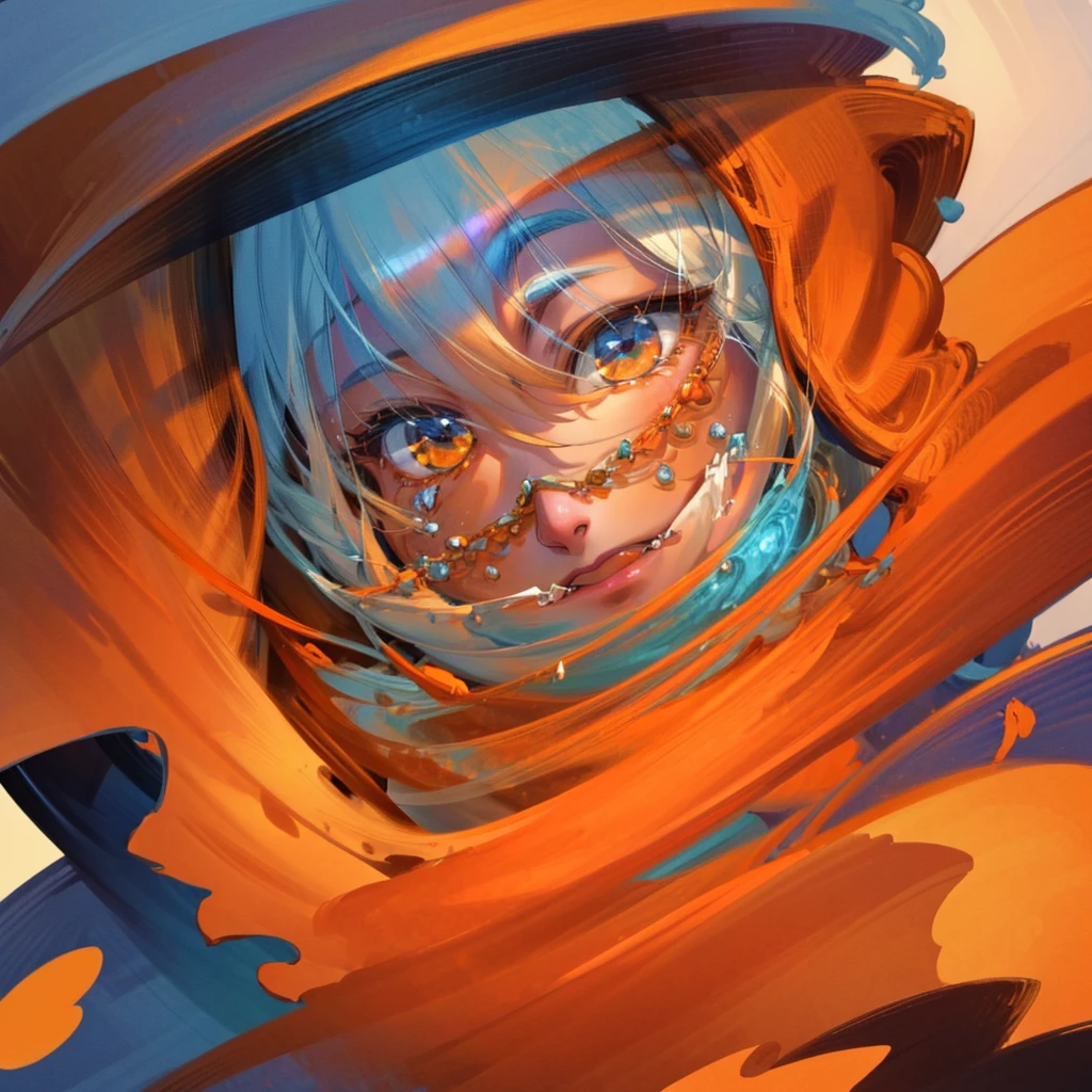 a 10 year old boy with fluffy white hair,orange wizard cloak,orange wizard hat,white tie,cute happy face,beautiful detailed eyes,beautiful detailed lips,extremely detailed eyes and face,long eyelashes,smiling,whimsical,fantasy,illustration,digital art,cinematic lighting,vibrant colors,highly detailed,masterpiece,photorealistic,8k cute boy smile bealtiful
