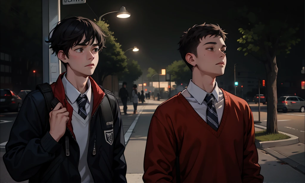 They are sad, somewhat distressed, two cute 18-year-old friends walk together