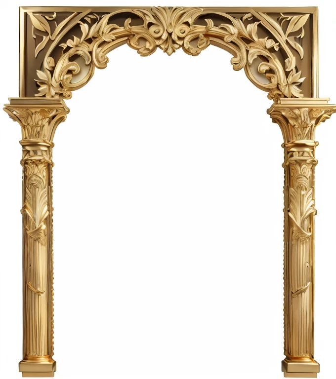 a gold arch with a decorative design on the top, gothic arch frame, ornate gold, ornate backdrop, ornate frame, ornate gold border, art piece frame, golden frame, ornate, baroque frame border, gold framed, intricate art nouveau frame, an intricate art nouveau frame, gold gates of heaven!!!!!!!!, baroque detailed, ornate border frame, tall golden heavenly gates