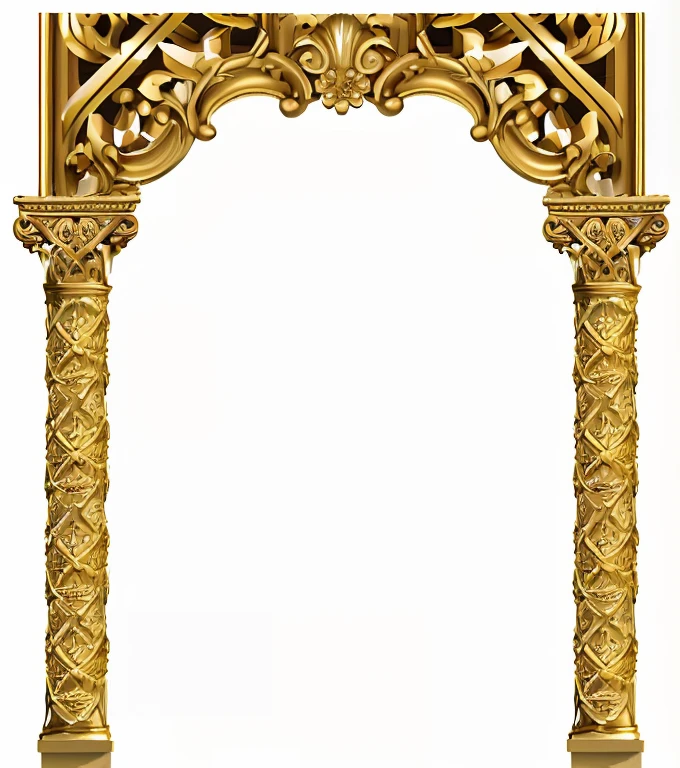 a gold arch with a decorative design on the top, gothic arch frame, ornate gold, ornate backdrop, ornate frame, ornate gold border, art piece frame, golden frame, ornate, baroque frame border, gold framed, intricate art nouveau frame, an intricate art nouveau frame, gold gates of heaven!!!!!!!!, baroque detailed, ornate border frame, tall golden heavenly gates