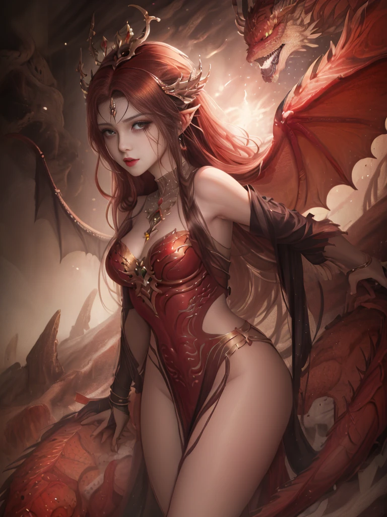 Anime girl with red hair and wings, full body shot, attractive hips,
dragon girl, Dragon Queen, queen of dragons, dragon girl, by ヤン・J, beautiful succubus, detailed digital anime art, detailed anime art, anime fantasy illustration, epic fantasy art style, detailed anime artワーク, fusion of humans and dragons, anime fantasy artwork, background dragon, epic anime artwork