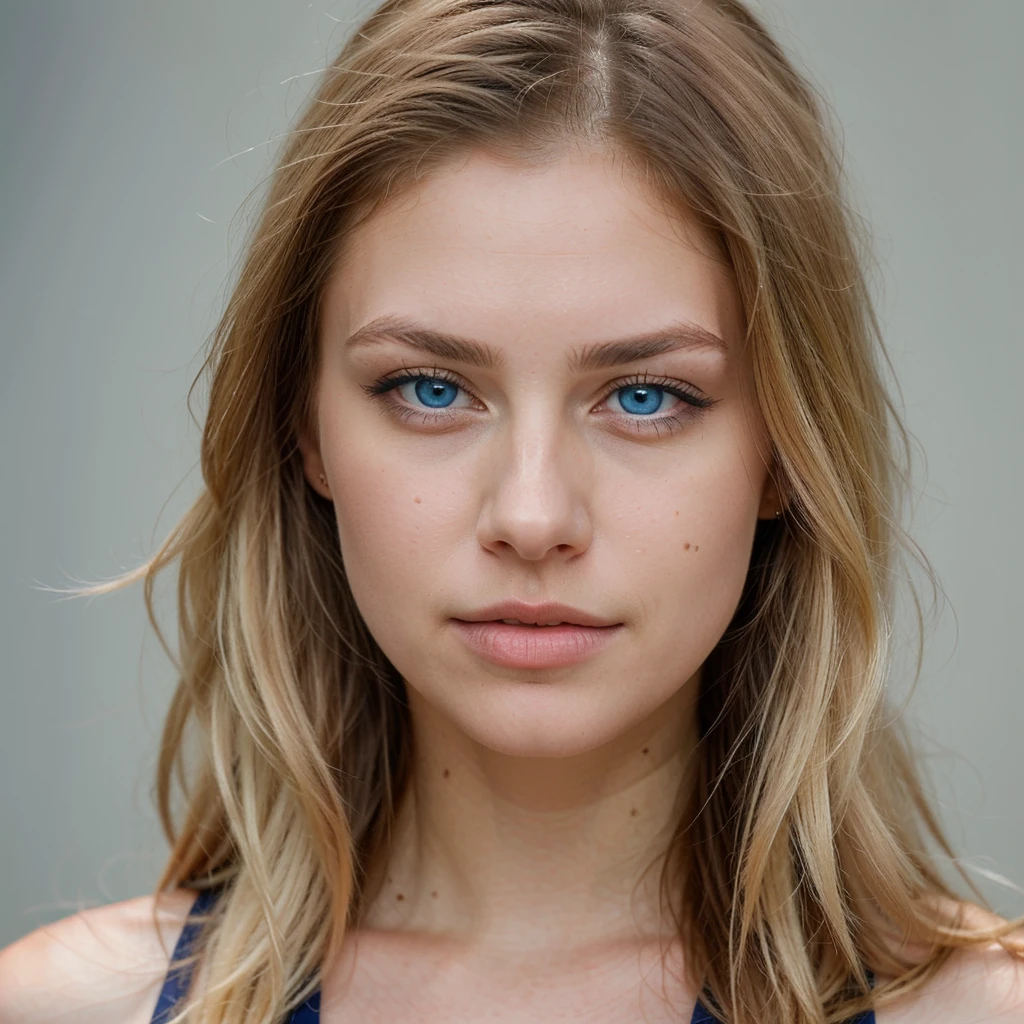 A stunning and realistic woman with long, blonde hair and captivating blue eyes, based on the provided image. She has full lips and a confident expression. Close-up of a beautiful woman with long, flowing blonde hair and striking blue eyes. Her facial features are identical to the provided image, showcasing her full lips and defined eyebrows. A sexy woman with long blonde hair, wearing a stylish, form-fitting outfit. Her facial features match those in the provided image, with an alluring and confident expression. A realistic depiction of a woman with long blonde hair, modeled after the facial features in the provided image. Her piercing blue eyes and flawless complexion are highlighted in this high-resolution portrait.