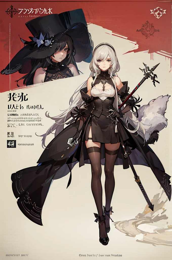 a close up of two women in black outfits with swords, nier automata concept artsyle, nier automata concept art, beautiful full body concept art, detailed full body concept art, high quality character design, interesting character design, rpg concept art character, amazing 8k character concept art, great character design, cushart krenz key art feminine