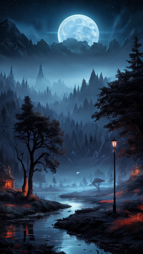 Mysterious night landscape